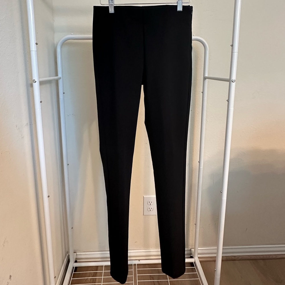 Zara Black High Waisted Skinny Slit Legging Trousers